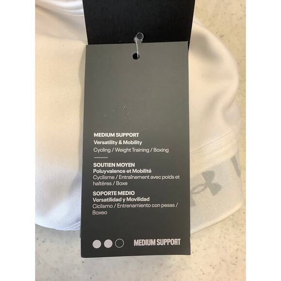 Under Armour Womens 2X White Crossback Mid Sports Bra Yoga Workout Active O2-11 - Picture 9 of 9